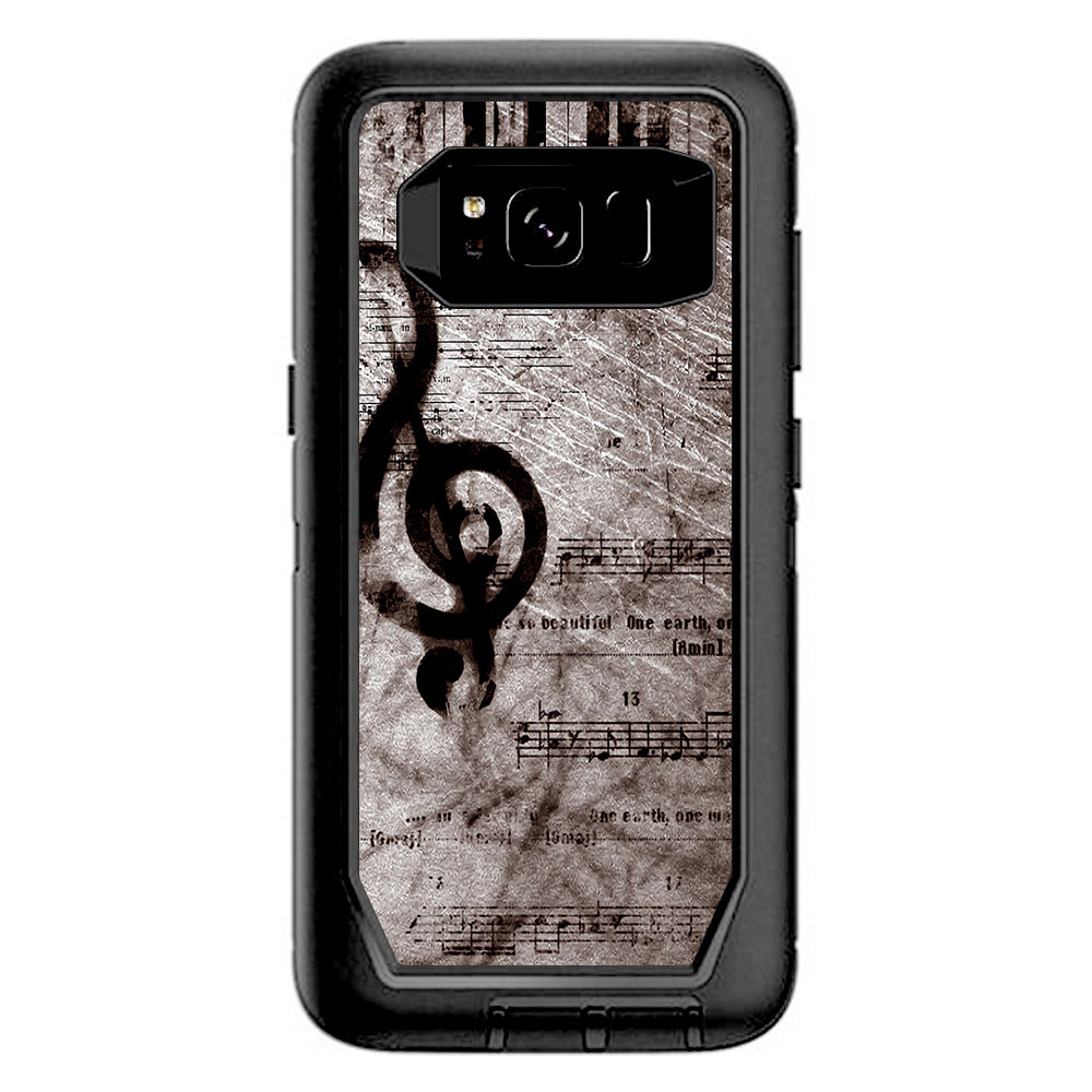  Vintage Piano Key Music Notes Book Page Otterbox Defender Samsung Galaxy S8 Skin