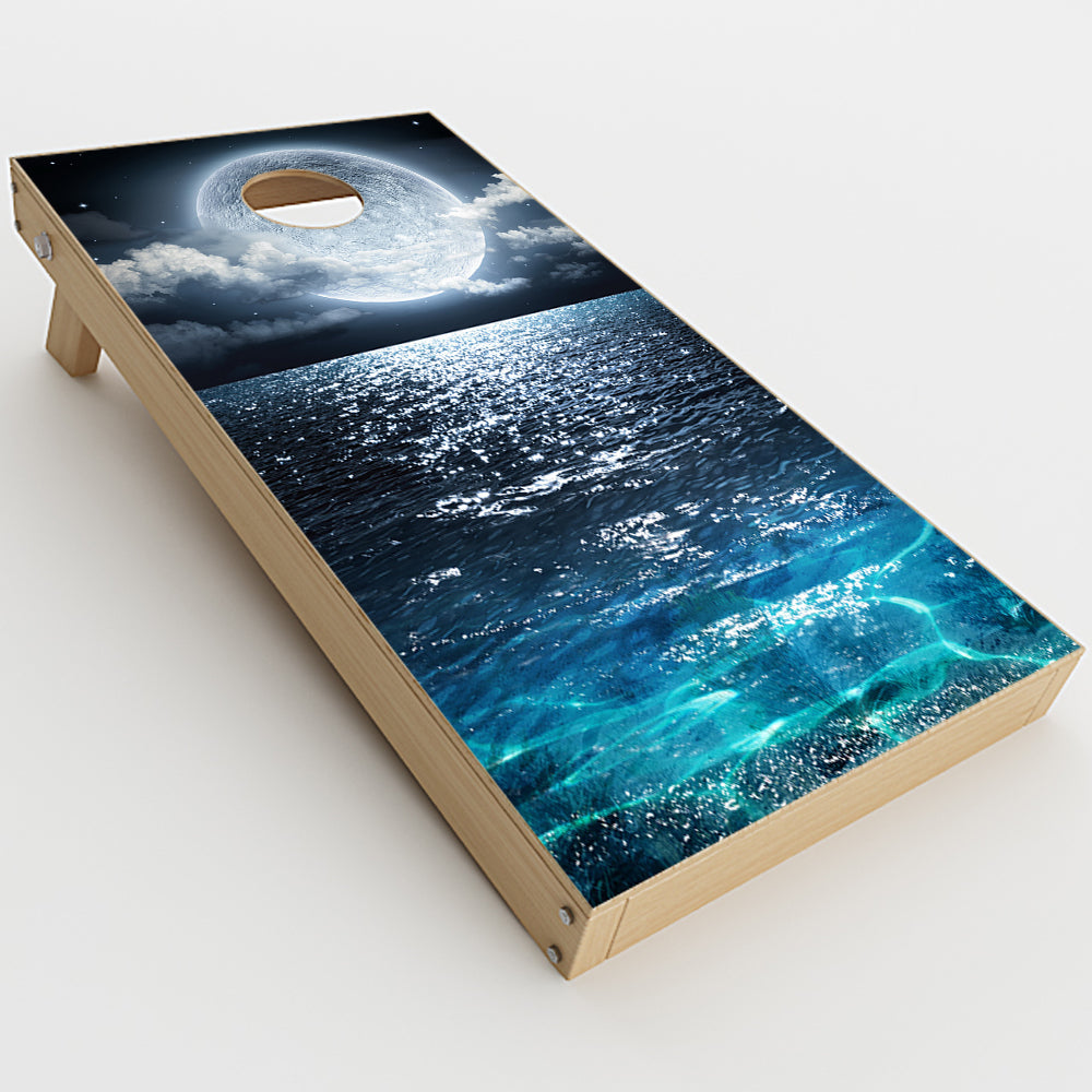  Giant Moon Over The Ocean Cornhole Game Boards  Skin