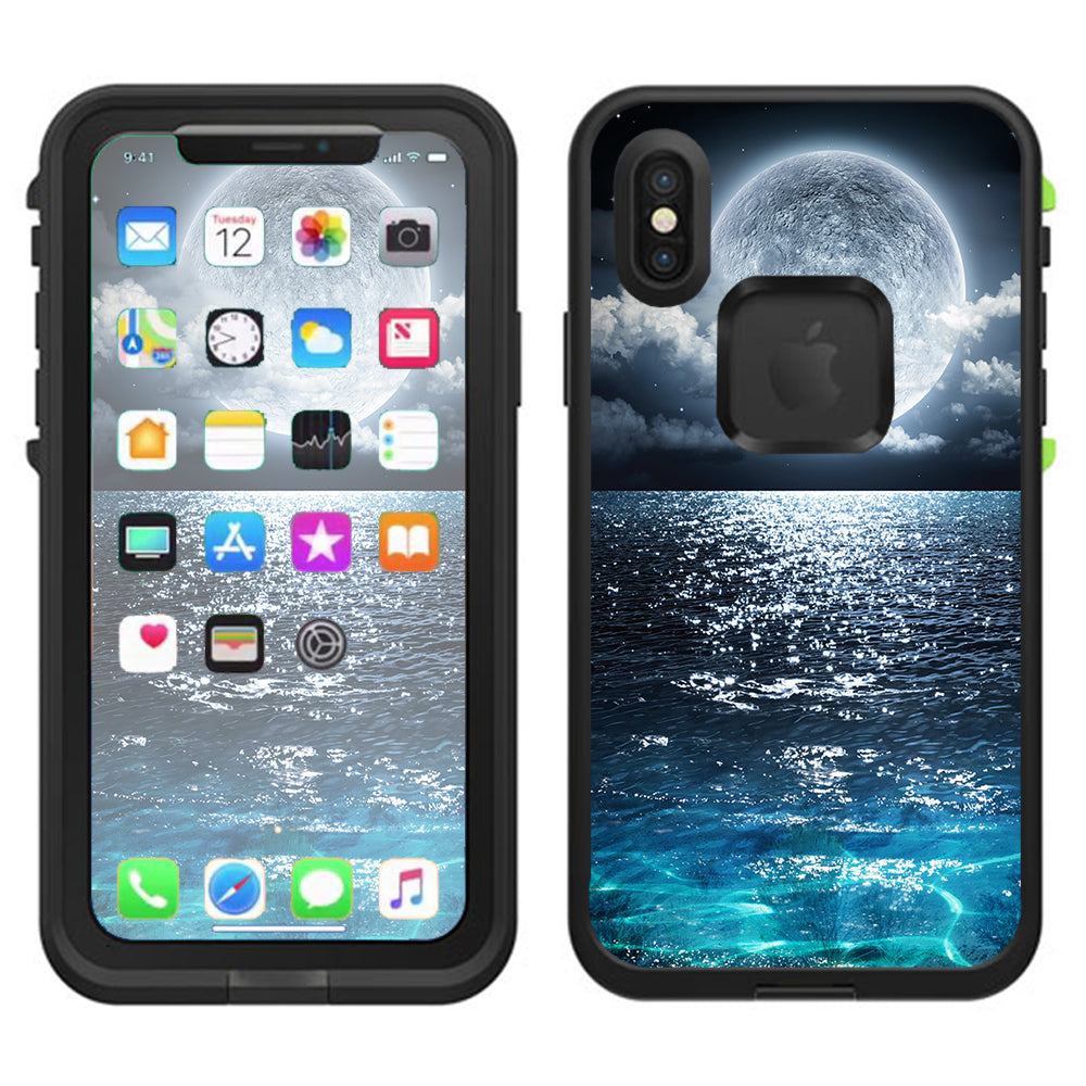  Giant Moon Over The Ocean  Lifeproof Fre Case iPhone X Skin