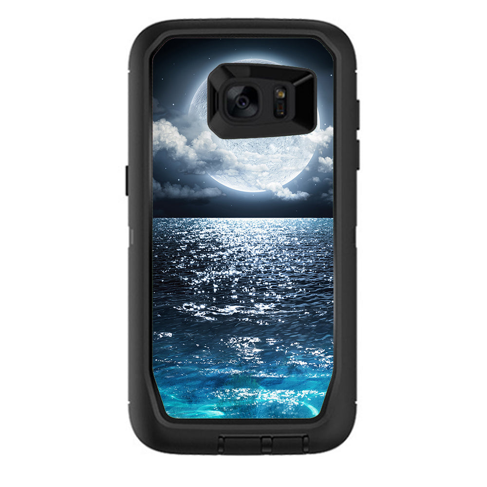  Giant Moon Over The Ocean Otterbox Defender Samsung Galaxy S7 Edge Skin
