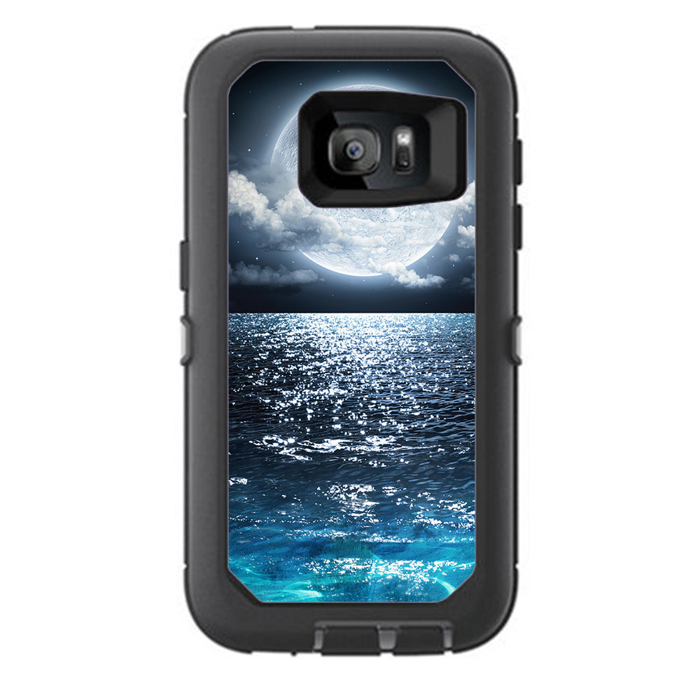  Giant Moon Over The Ocean Otterbox Defender Samsung Galaxy S7 Skin