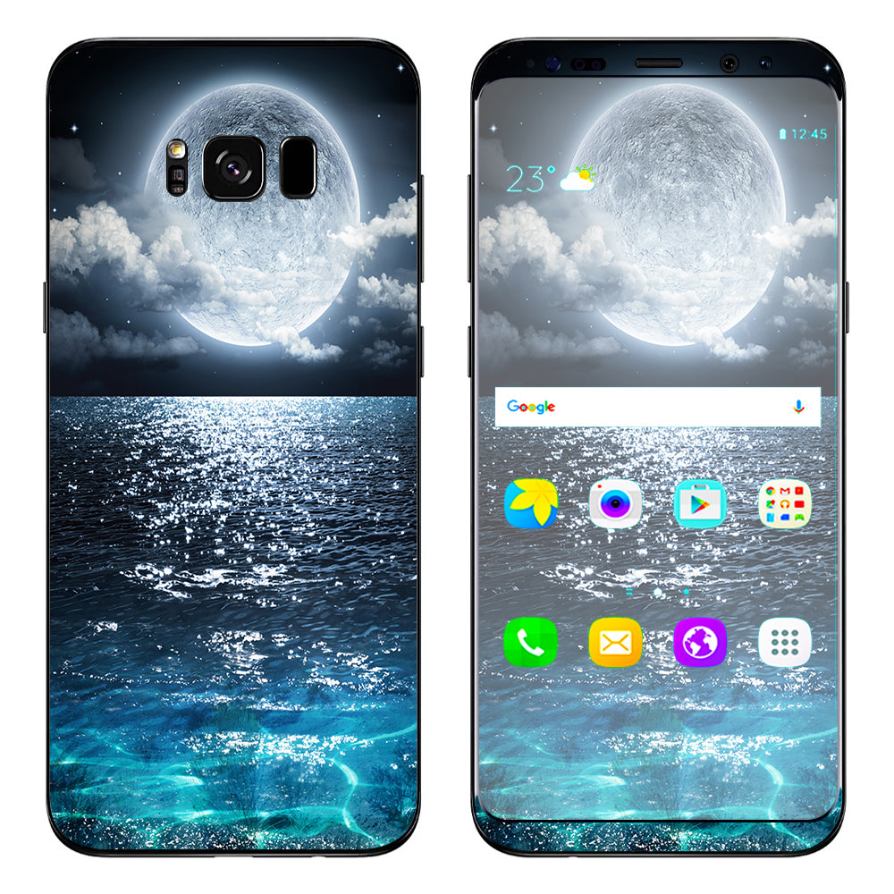  Giant Moon Over The Ocean  Samsung Galaxy S8 Plus Skin