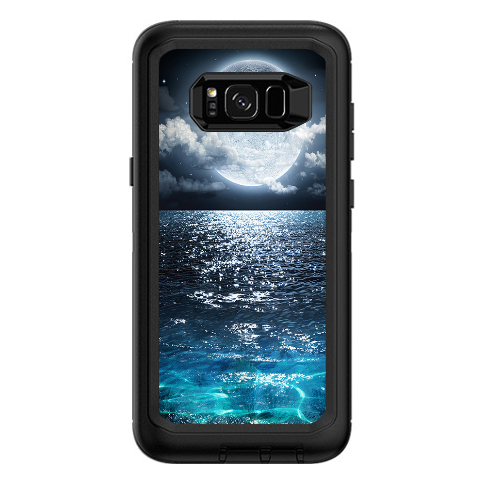  Giant Moon Over The Ocean  Otterbox Defender Samsung Galaxy S8 Plus Skin