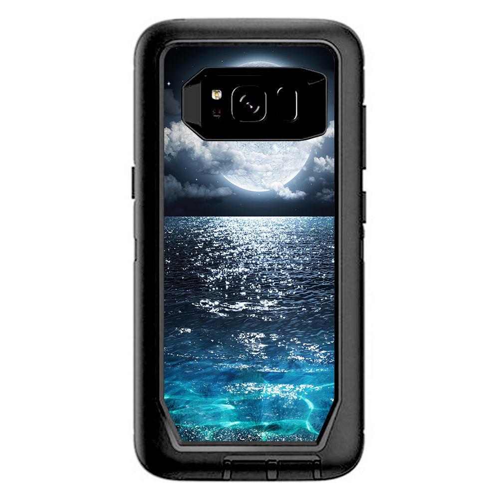  Giant Moon Over The Ocean  Otterbox Defender Samsung Galaxy S8 Skin