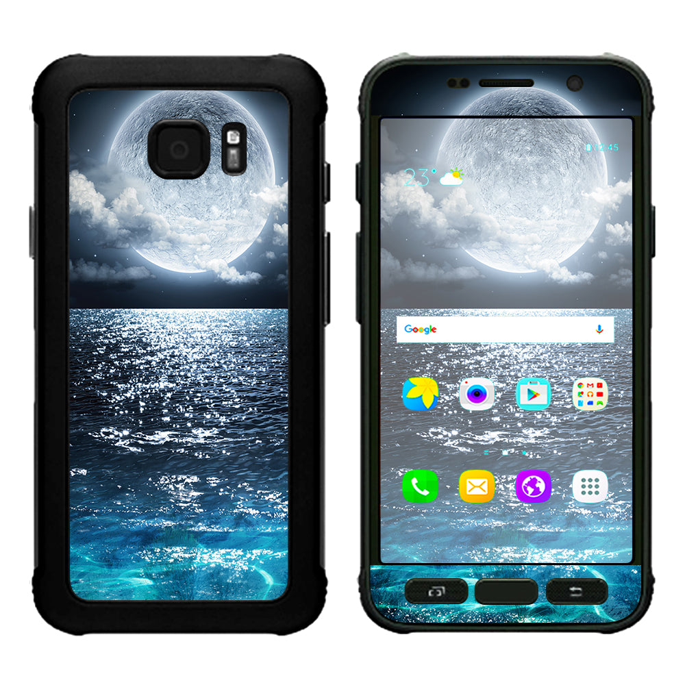 Giant Moon Over The Ocean  Samsung Galaxy S7 Active Skin