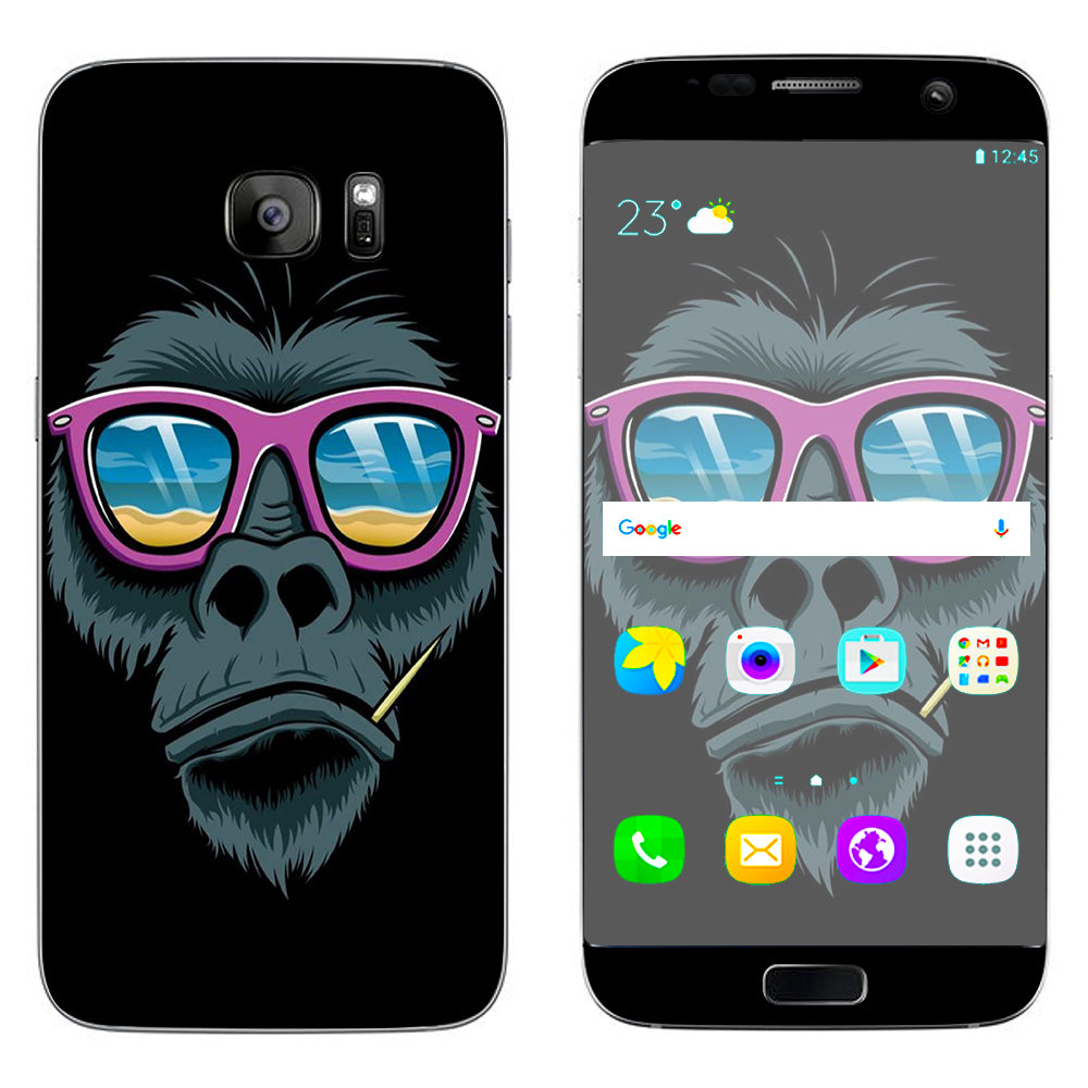  Chimp Toothpick Sunglasses Samsung Galaxy S7 Edge Skin
