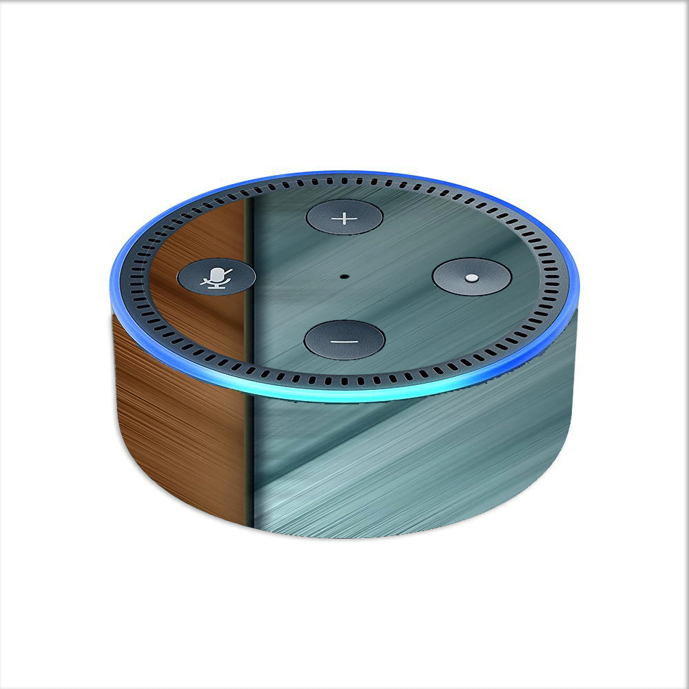  Blue Brown Rivets Metal Panel Amazon Echo Dot 2nd Gen Skin