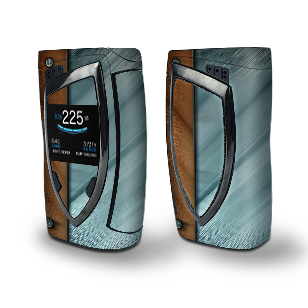 Skin Decal Vinyl Wrap for Smok Devilkin Kit 225w (includes TFV12 Prince Tank Skins) Vape Skins Stickers Cover / Blue Brown Rivets Metal Panel