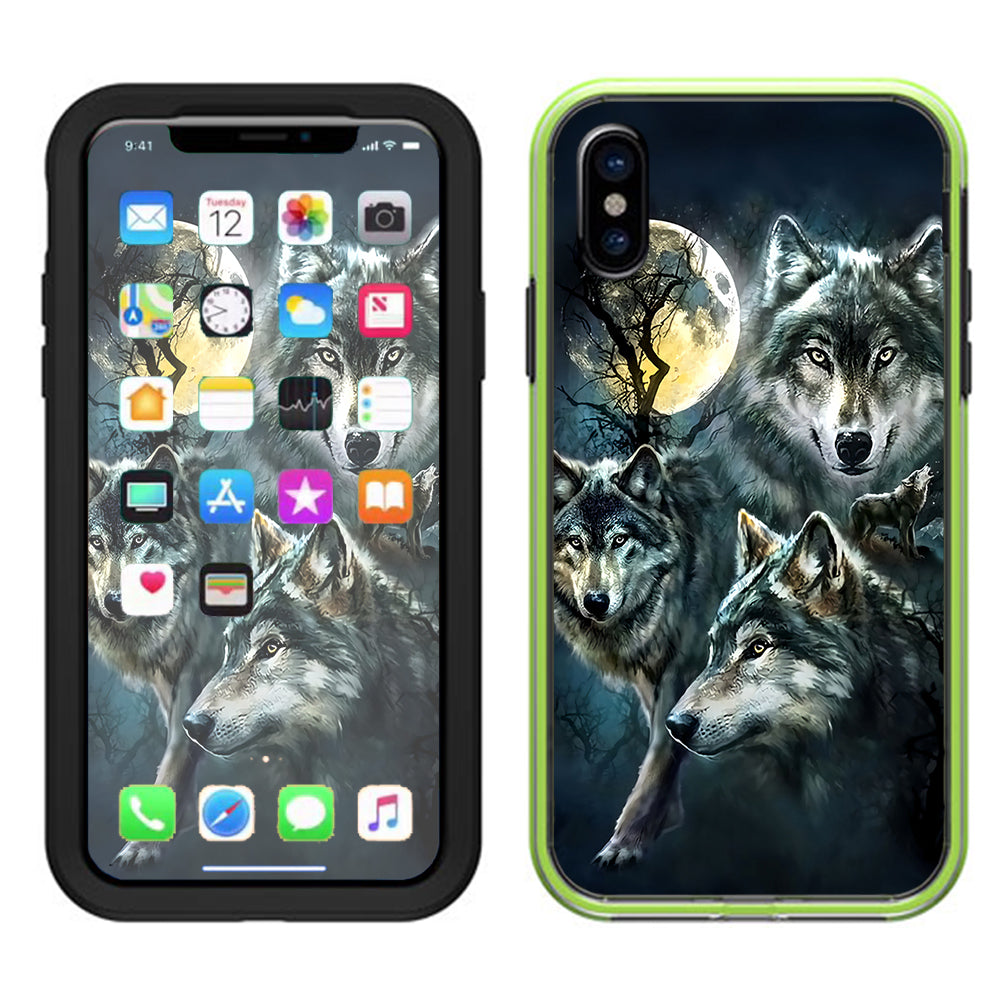  3 Wolves Moonlight Lifeproof Slam Case iPhone X Skin