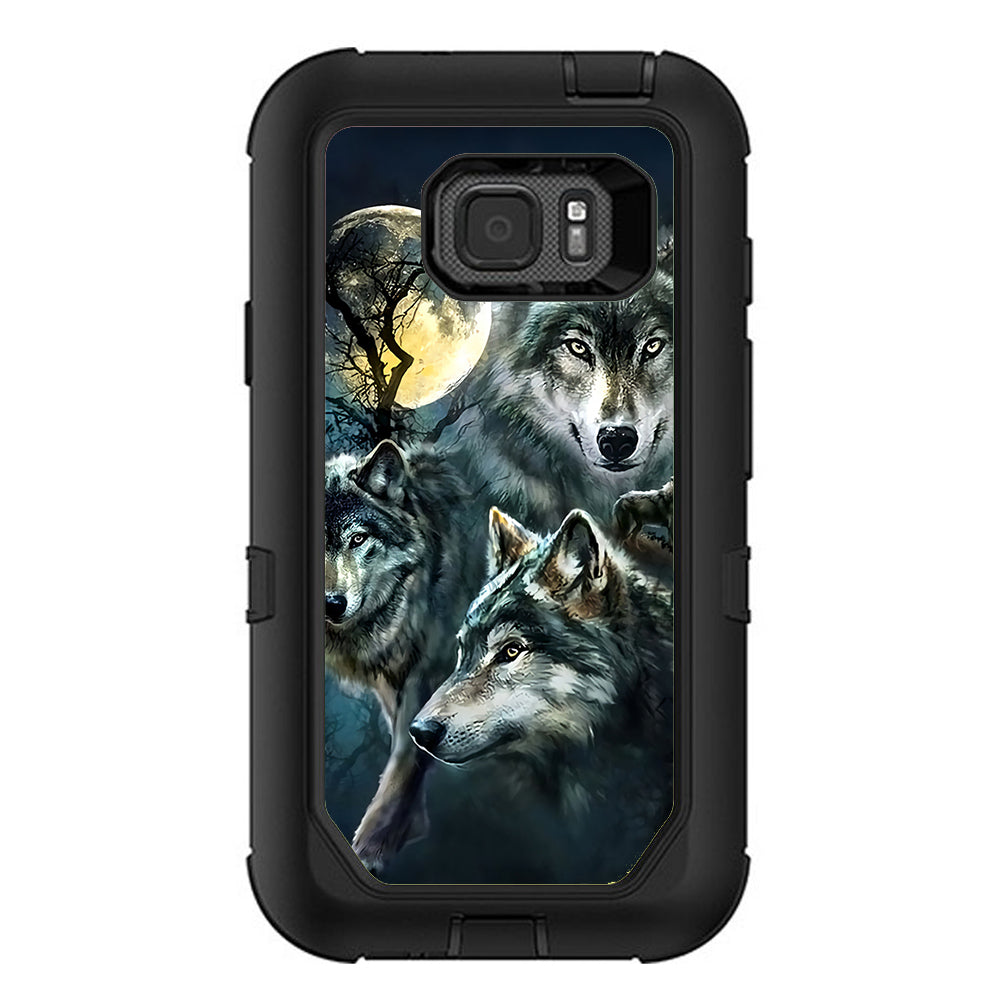  3 Wolves Moonlight Otterbox Defender Samsung Galaxy S7 Active Skin