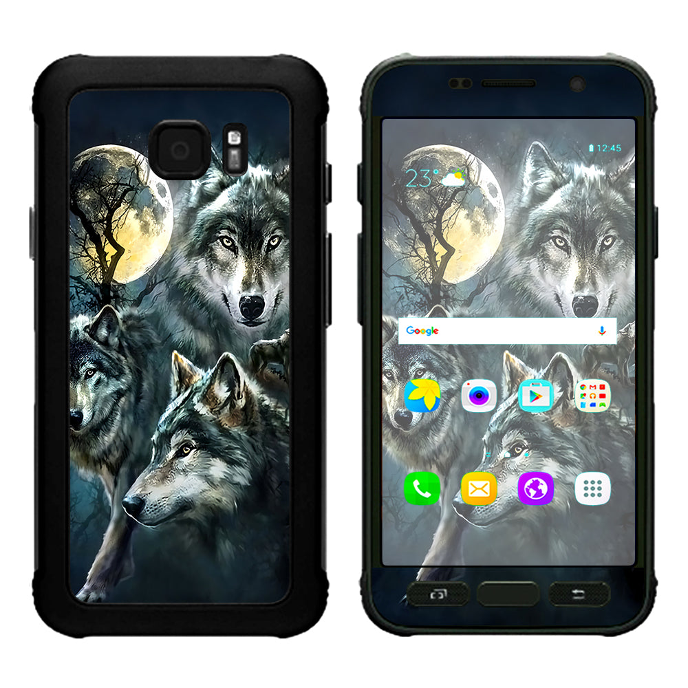  3 Wolves Moonlight Samsung Galaxy S7 Active Skin