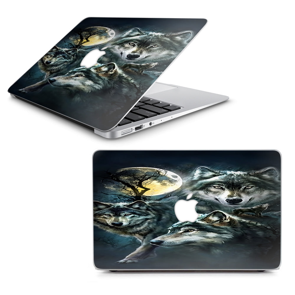  3 Wolves Moonlight Macbook Air 13" A1369 A1466 Skin