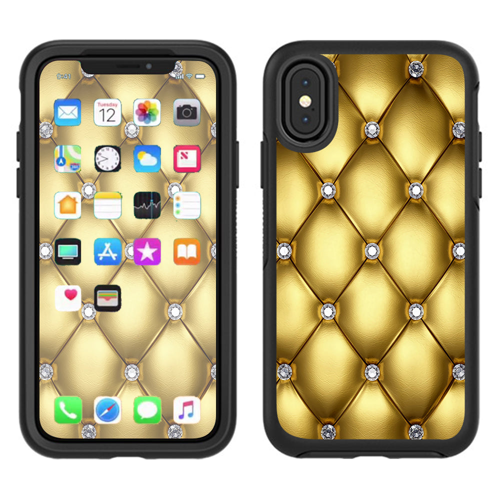  Gold Diamond Chesterfield Otterbox Defender Apple iPhone X Skin