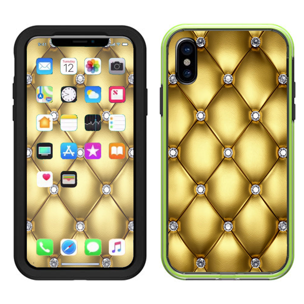  Gold Diamond Chesterfield Lifeproof Slam Case iPhone X Skin