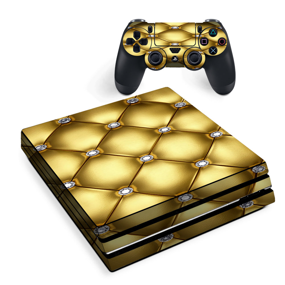 Gold Diamond Chesterfield Sony PS4 Pro Skin