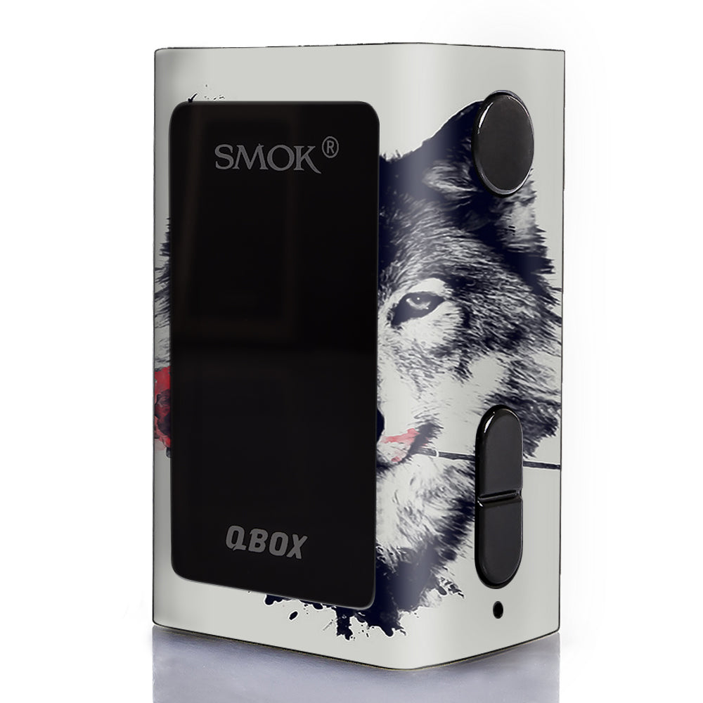  Wolf With Rose In Mouth Smok Q-Box Skin