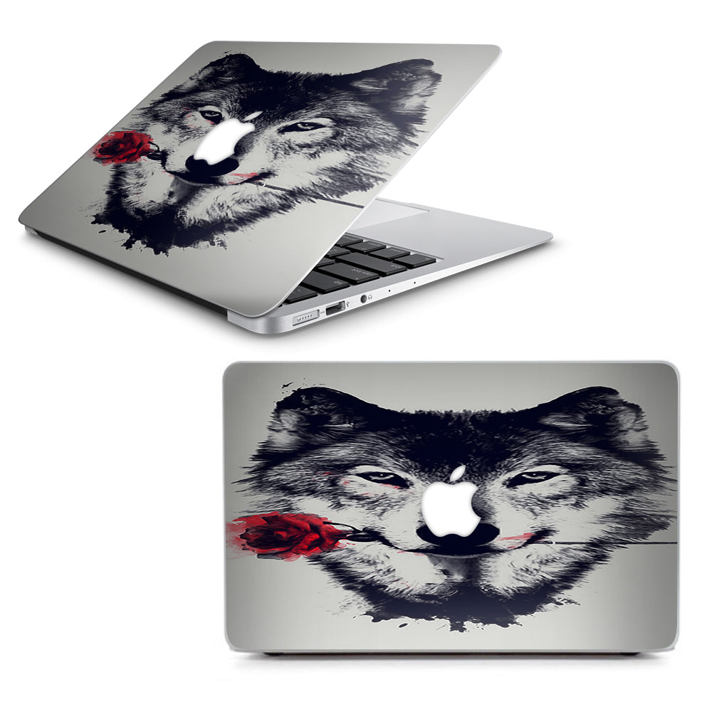  Wolf With Rose In Mouth Macbook Air 13" A1369 A1466 Skin