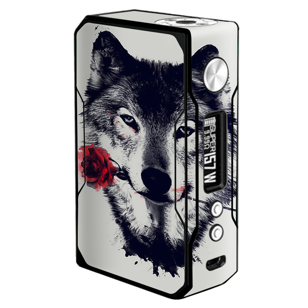  Wolf With Rose In Mouth Voopoo Drag 157w Skin