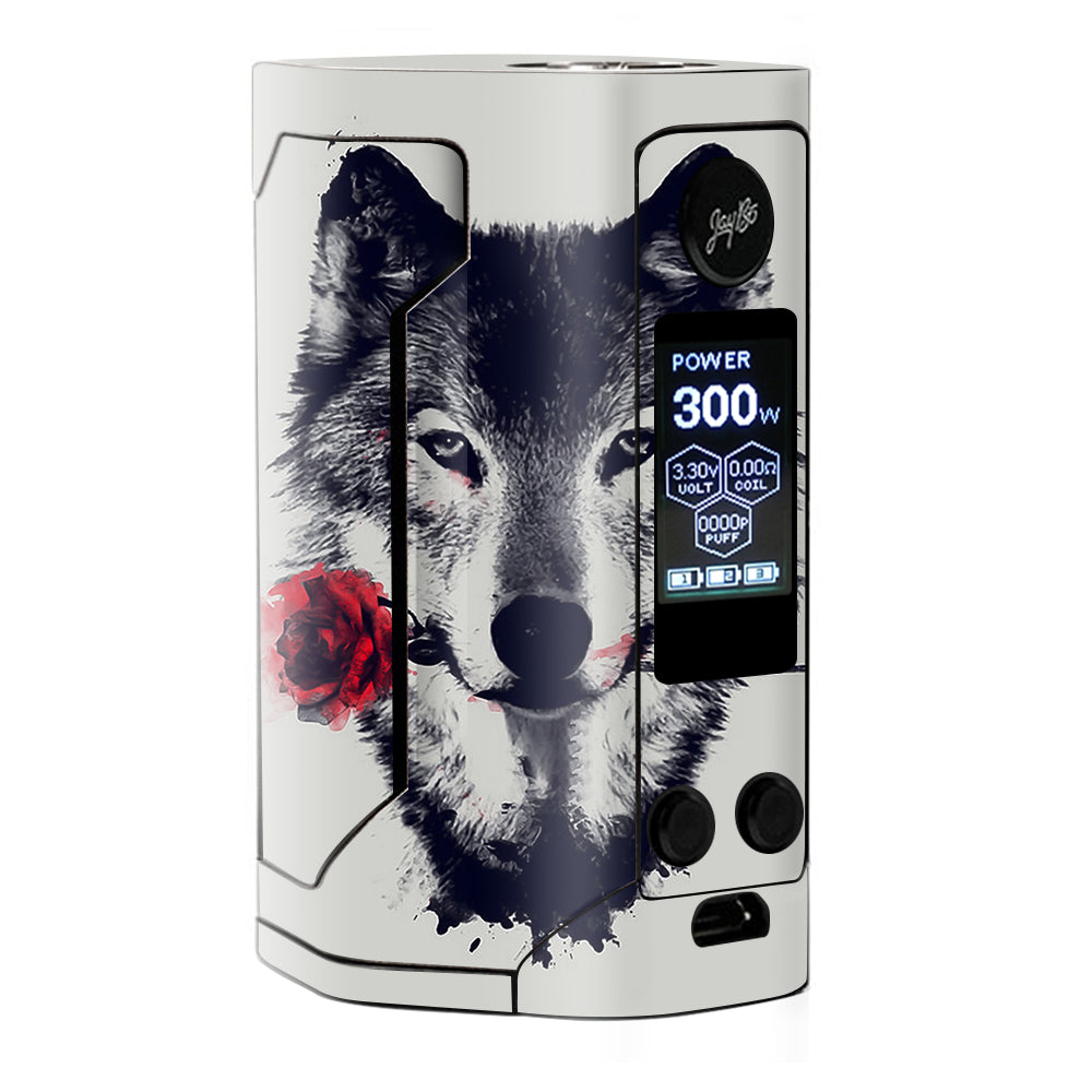  Wolf With Rose In Mouth Wismec RX Gen 3 Skin