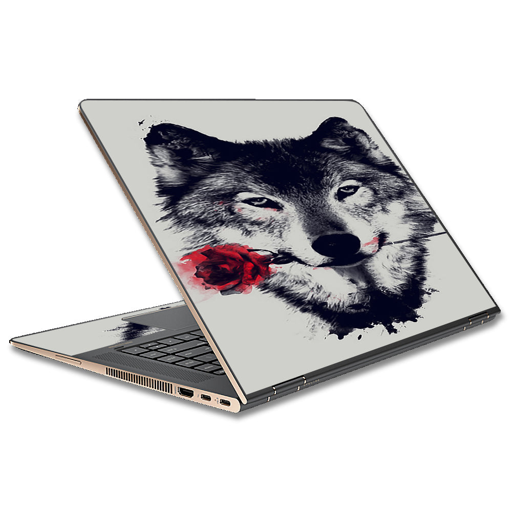  Wolf With Rose In Mouth HP Spectre x360 15t Skin