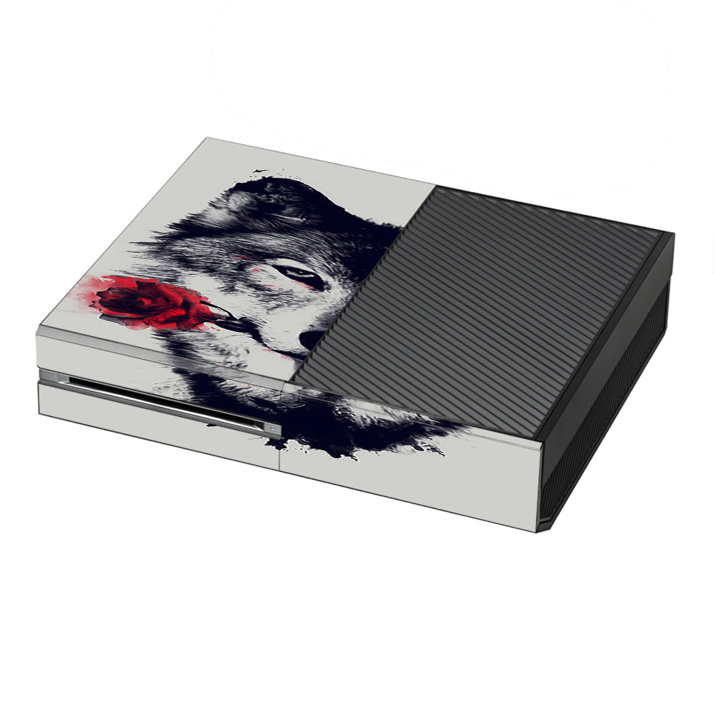  Wolf With Rose In Mouth Microsoft Xbox One Skin