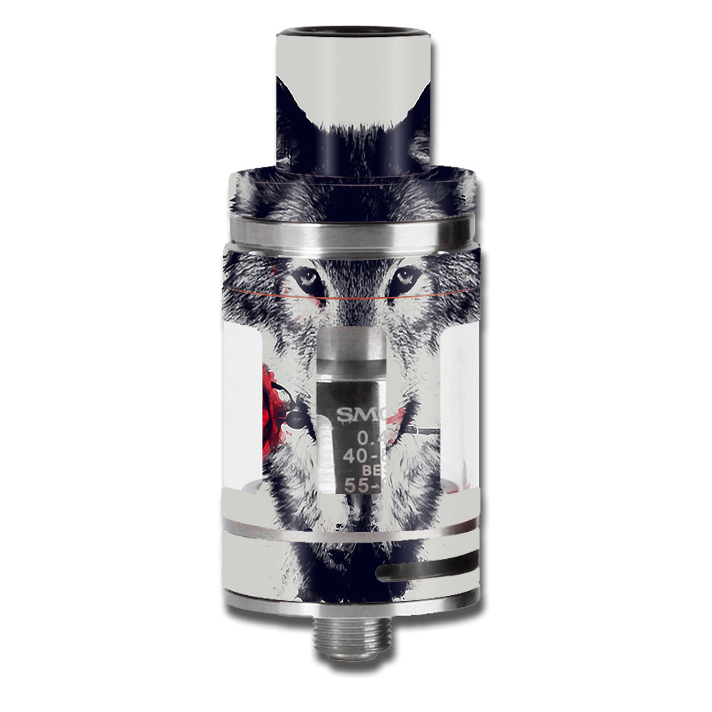  Wolf With Rose In Mouth Smok TFV8 Micro Baby Beast Skin