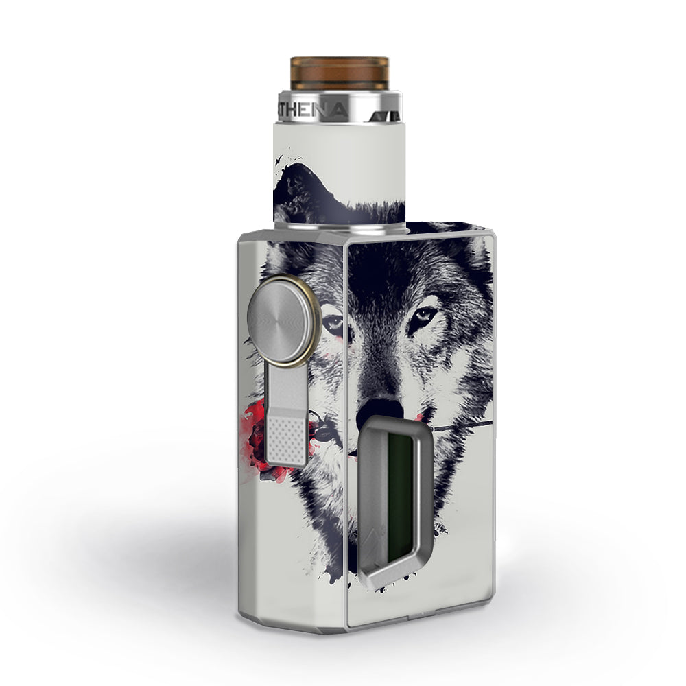  Wolf With Rose In Mouth Geekvape Athena Squonk Skin