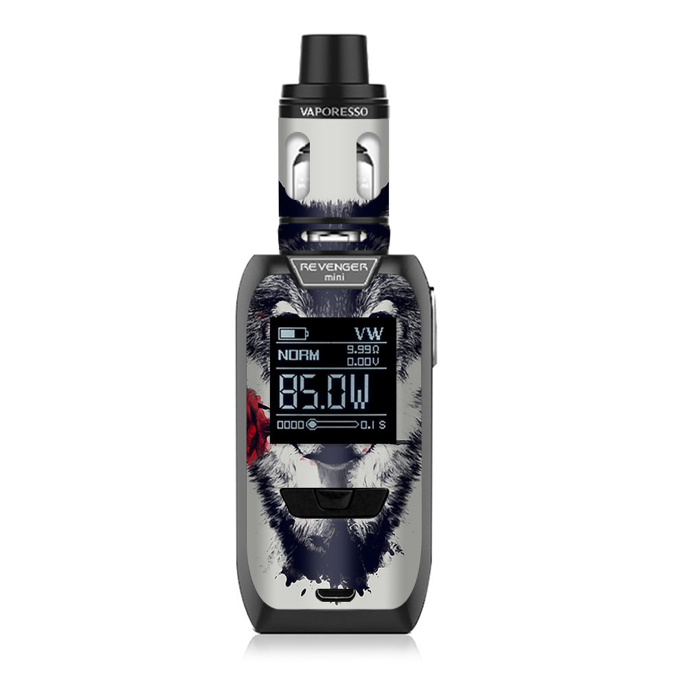  Wolf With Rose In Mouth Vaporesso Revenger Mini 85w Skin