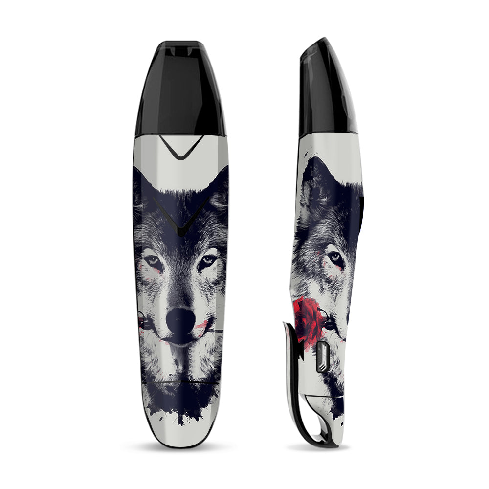 Skin Decal for Suorin Vagon  Vape / Wolf with rose in mouth