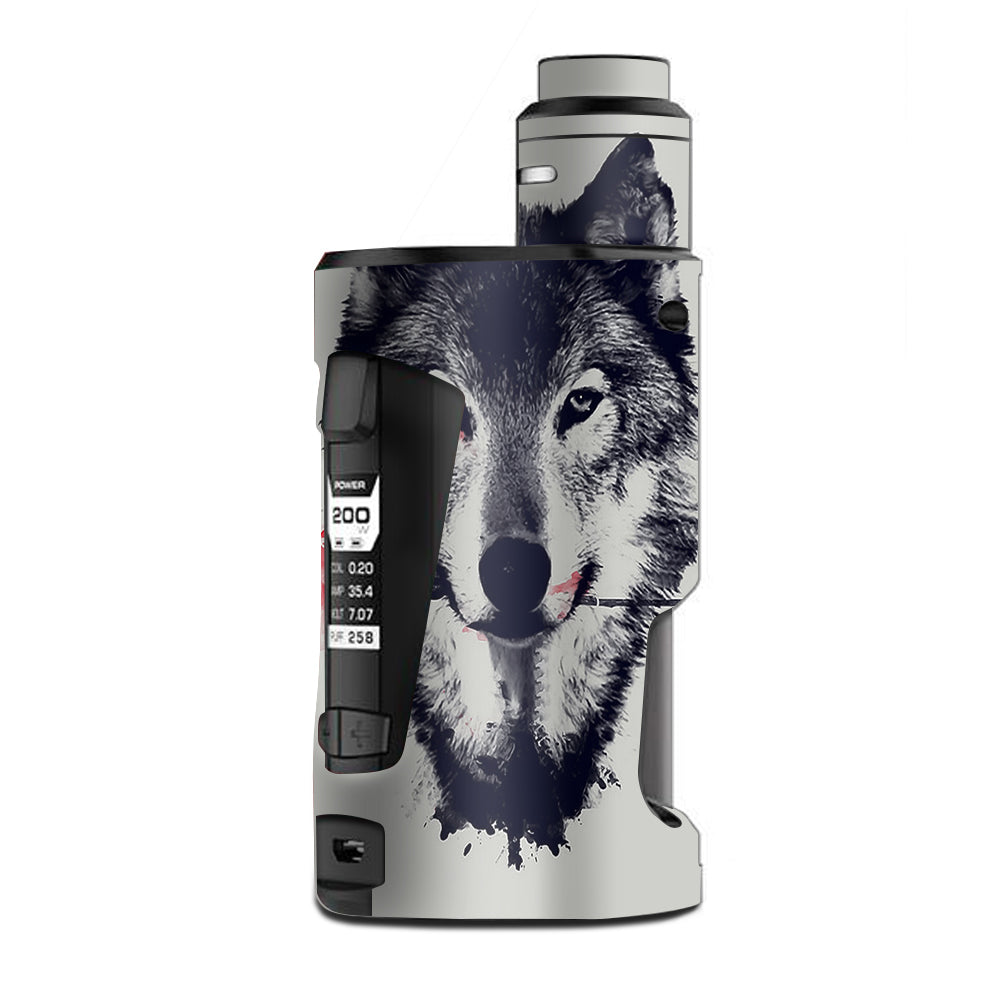  Wolf With Rose In Mouth G Box Squonk Geek Vape Skin
