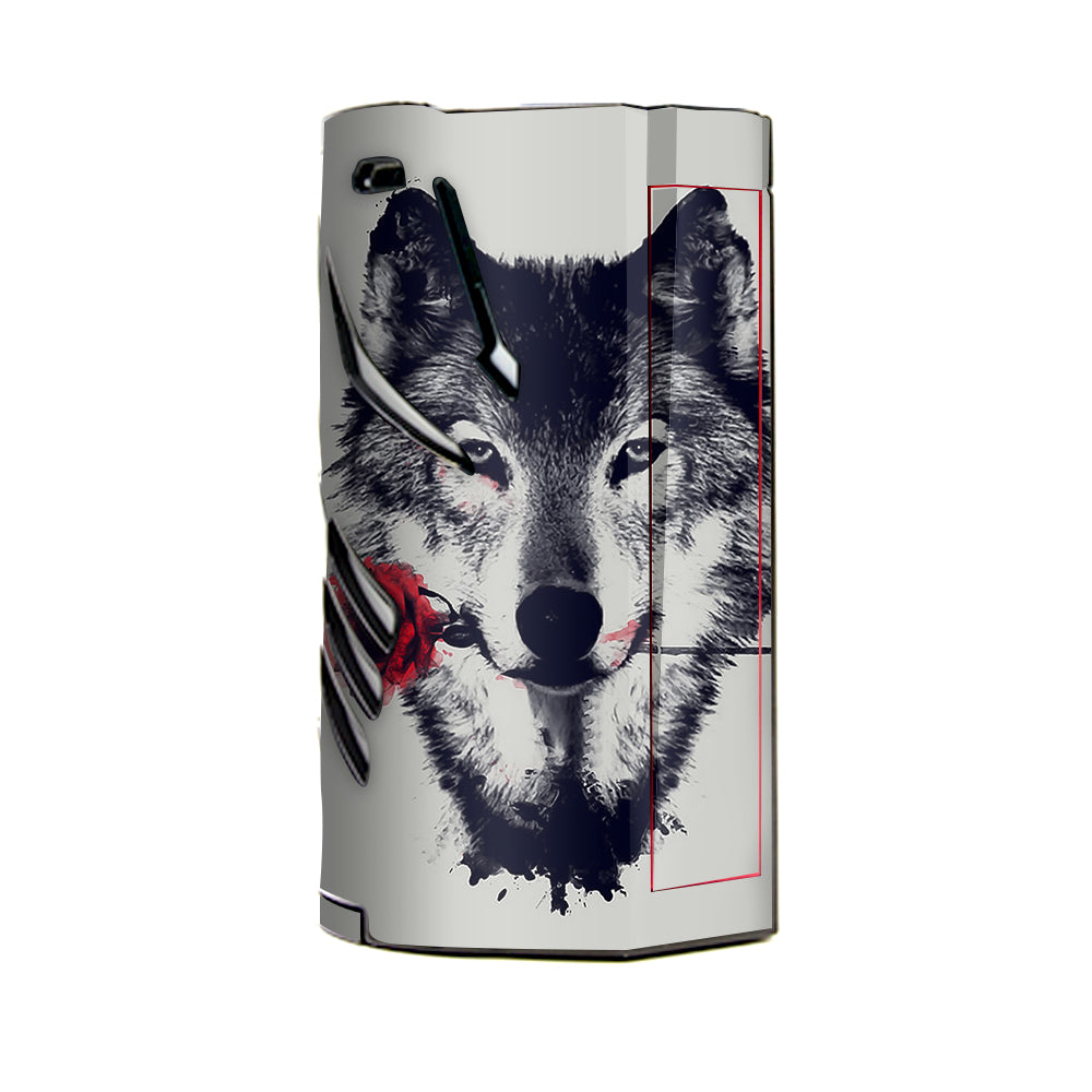 Wolf With Rose In Mouth T-Priv 3 Smok Skin