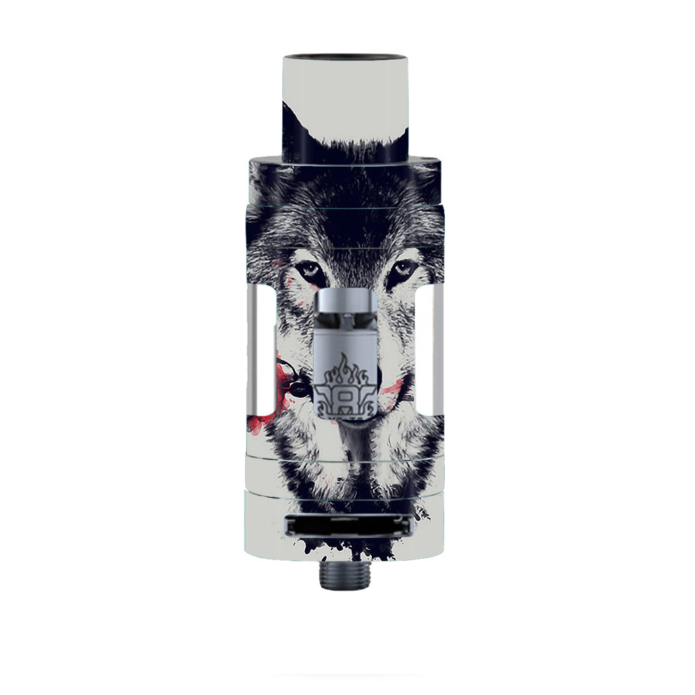  Wolf With Rose In Mouth Smok TFV8 Tank Skin
