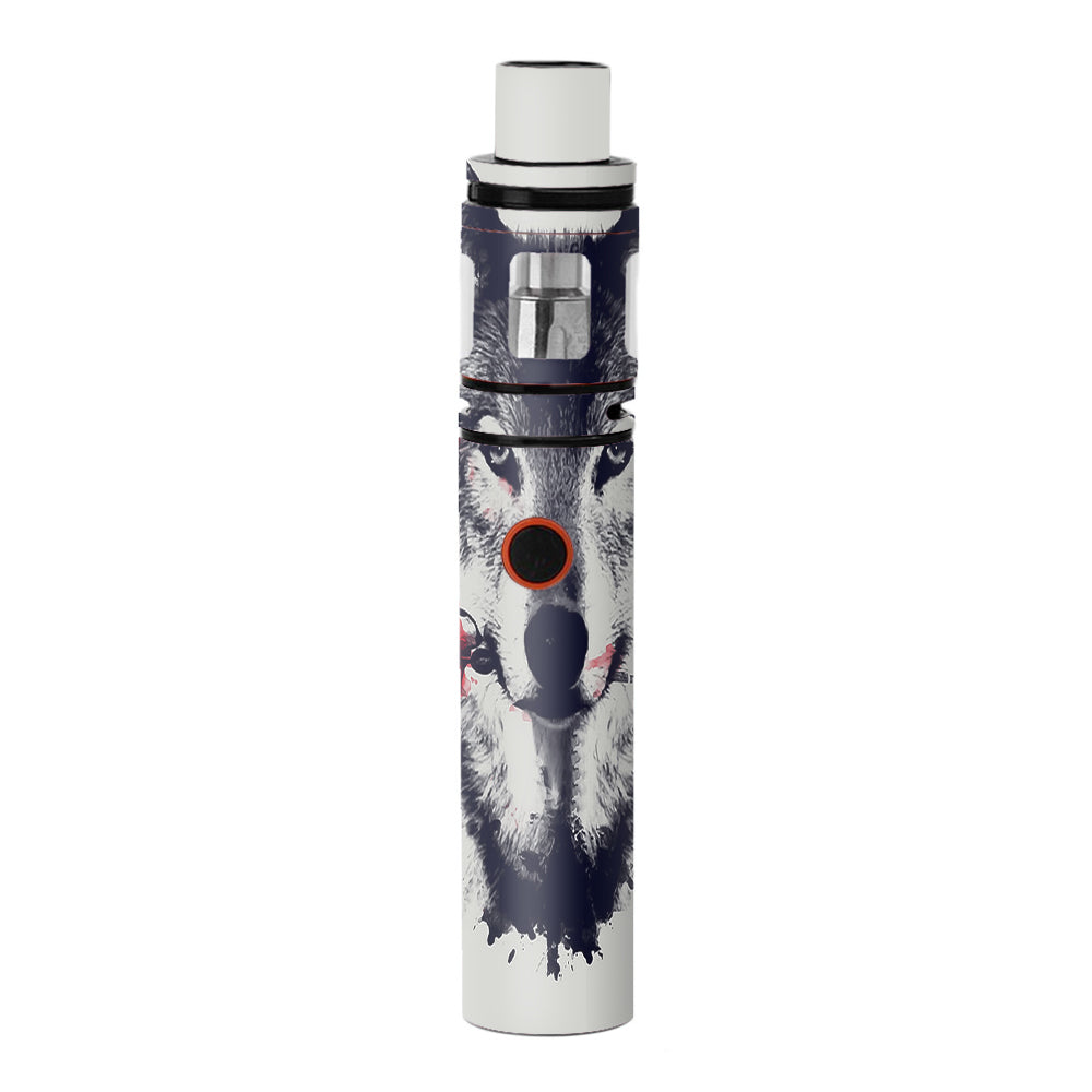  Wolf With Rose In Mouth Smok Stick V8 Skin