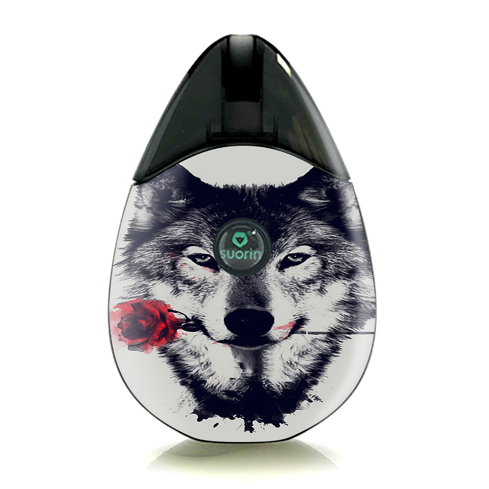  Wolf With Rose In Mouth Suorin Drop Skin