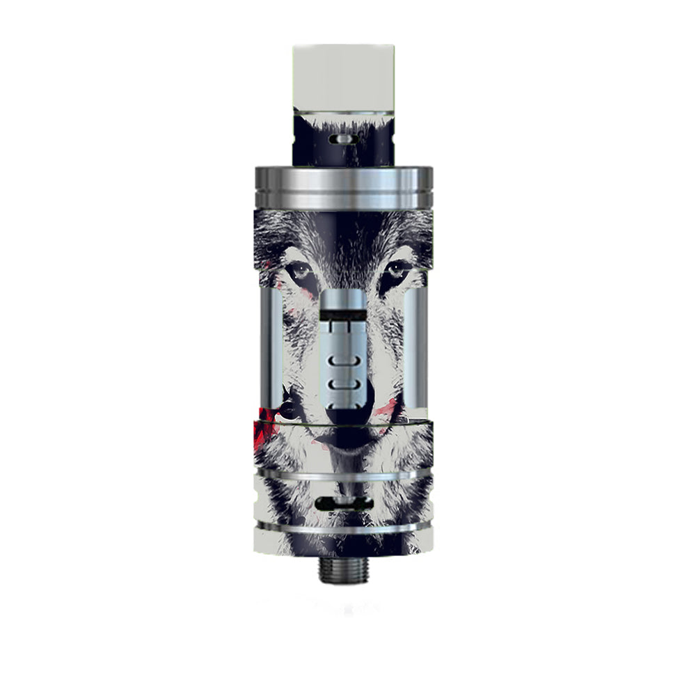  Wolf With Rose In Mouth Smok TFV4 Tank Skin