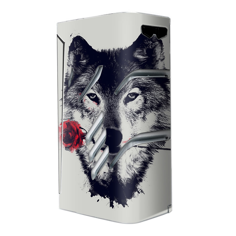  Wolf With Rose In Mouth Smok T-Priv Skin