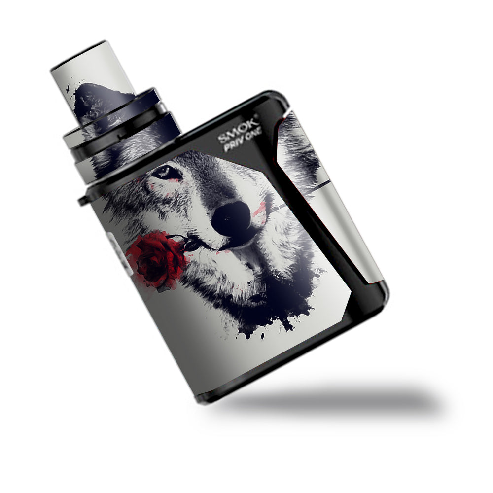  Wolf With Rose In Mouth Smok Priv One Skin