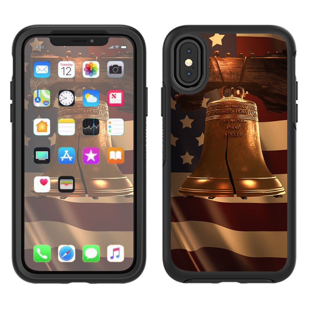  Liberty Bell America Strong Otterbox Defender Apple iPhone X Skin