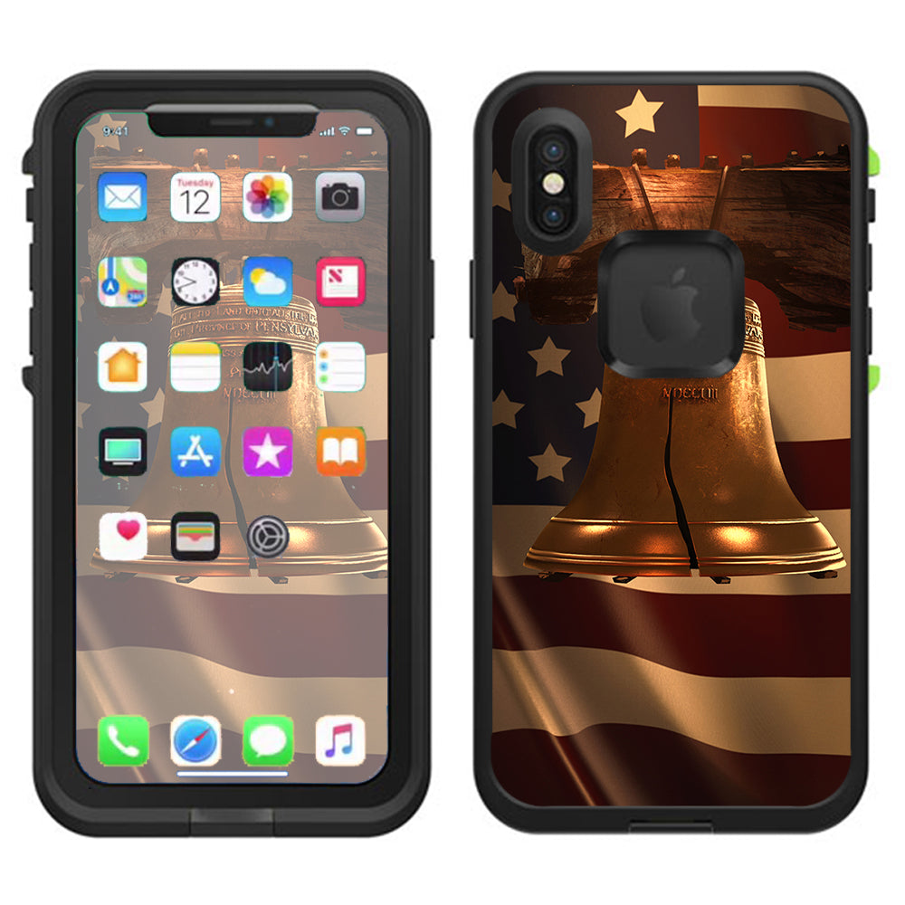  Liberty Bell America Strong Lifeproof Fre Case iPhone X Skin