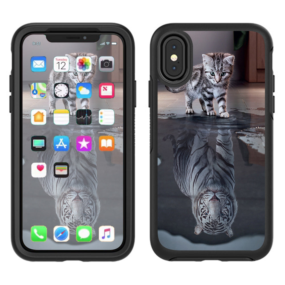  Kitten Reflection Of Lion Otterbox Defender Apple iPhone X Skin