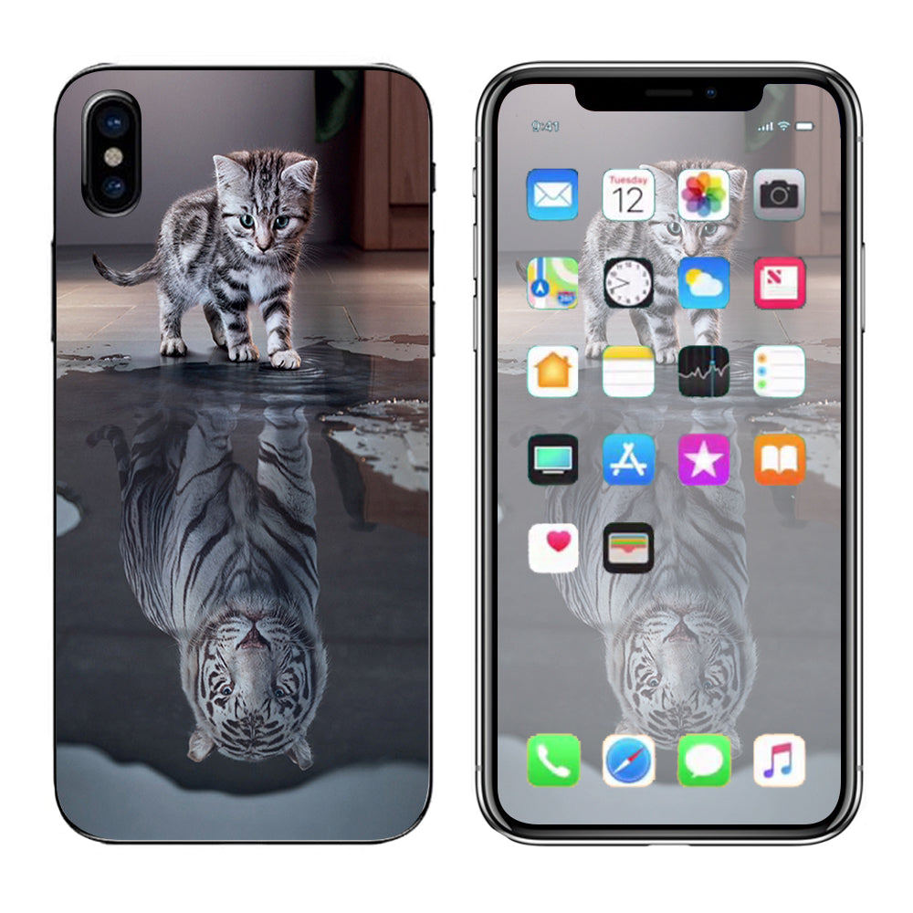  Kitten Reflection Of Lion Apple iPhone X Skin