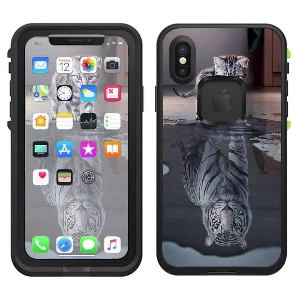  Kitten Reflection Of Lion Lifeproof Fre Case iPhone X Skin