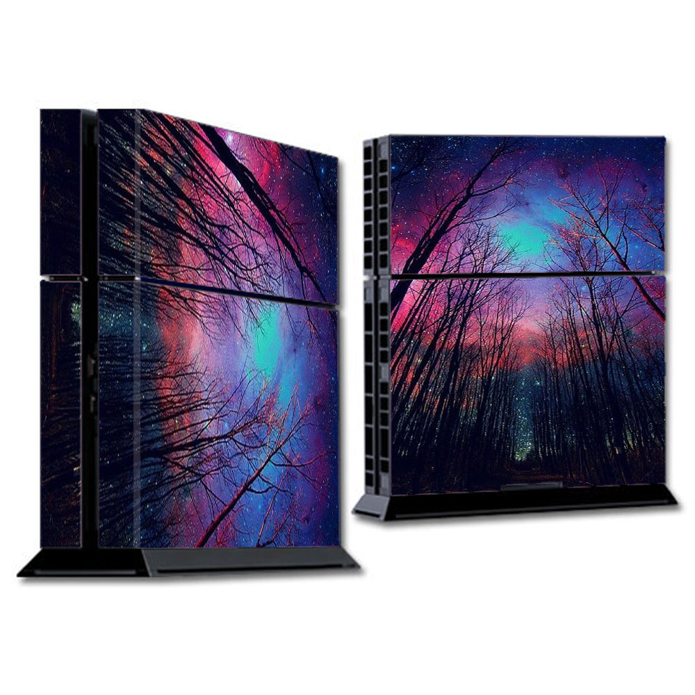  Galaxy Sky Through Trees Forest Sony Playstation PS4 Skin