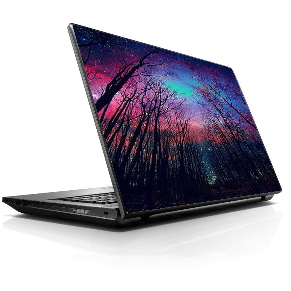  Galaxy Sky Through Trees Forest Universal 13 to 16 inch wide laptop Skin