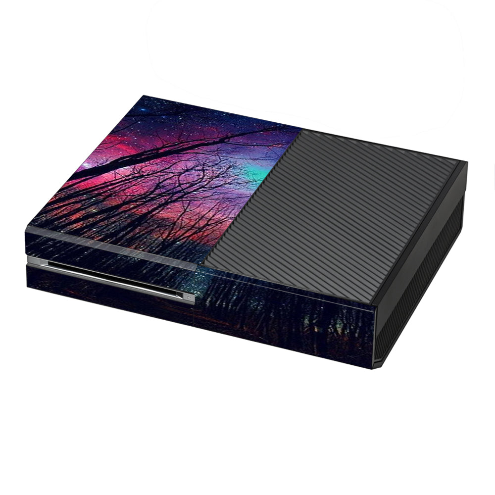  Galaxy Sky Through Trees Forest Microsoft Xbox One Skin