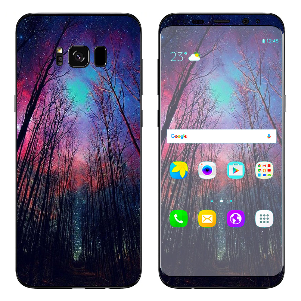  Galaxy Sky Through Trees Forest Samsung Galaxy S8 Skin