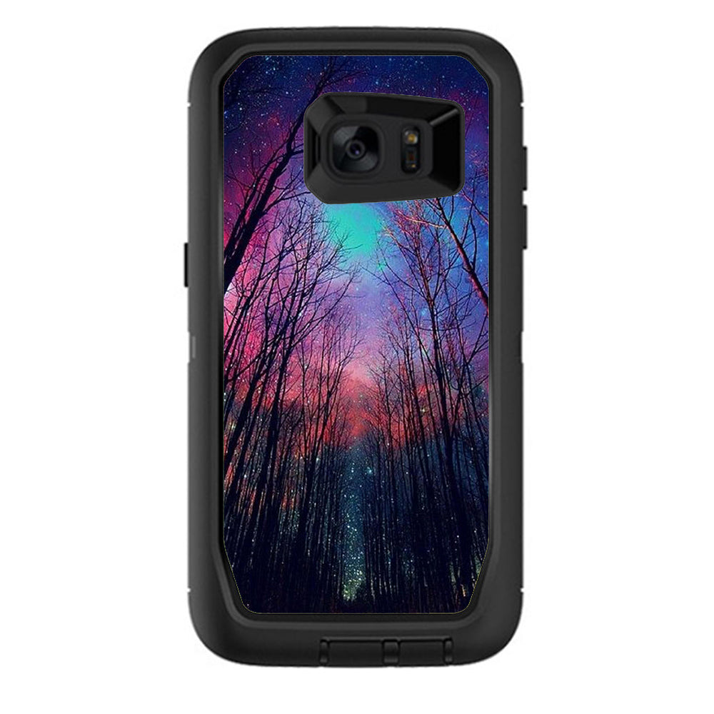  Galaxy Sky Through Trees Forest Otterbox Defender Samsung Galaxy S7 Edge Skin
