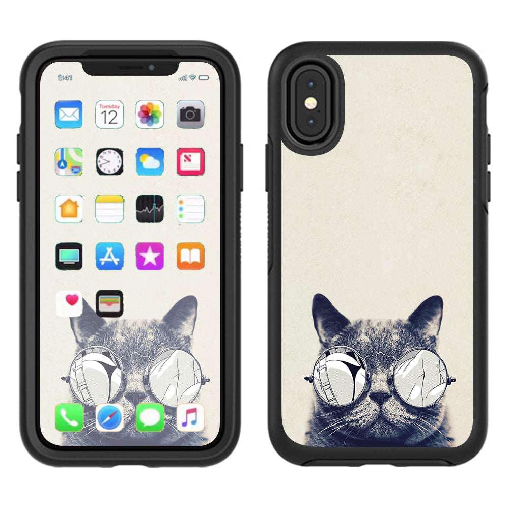  Cool Cat Kat Shades Glasses Tumblr Otterbox Defender Apple iPhone X Skin