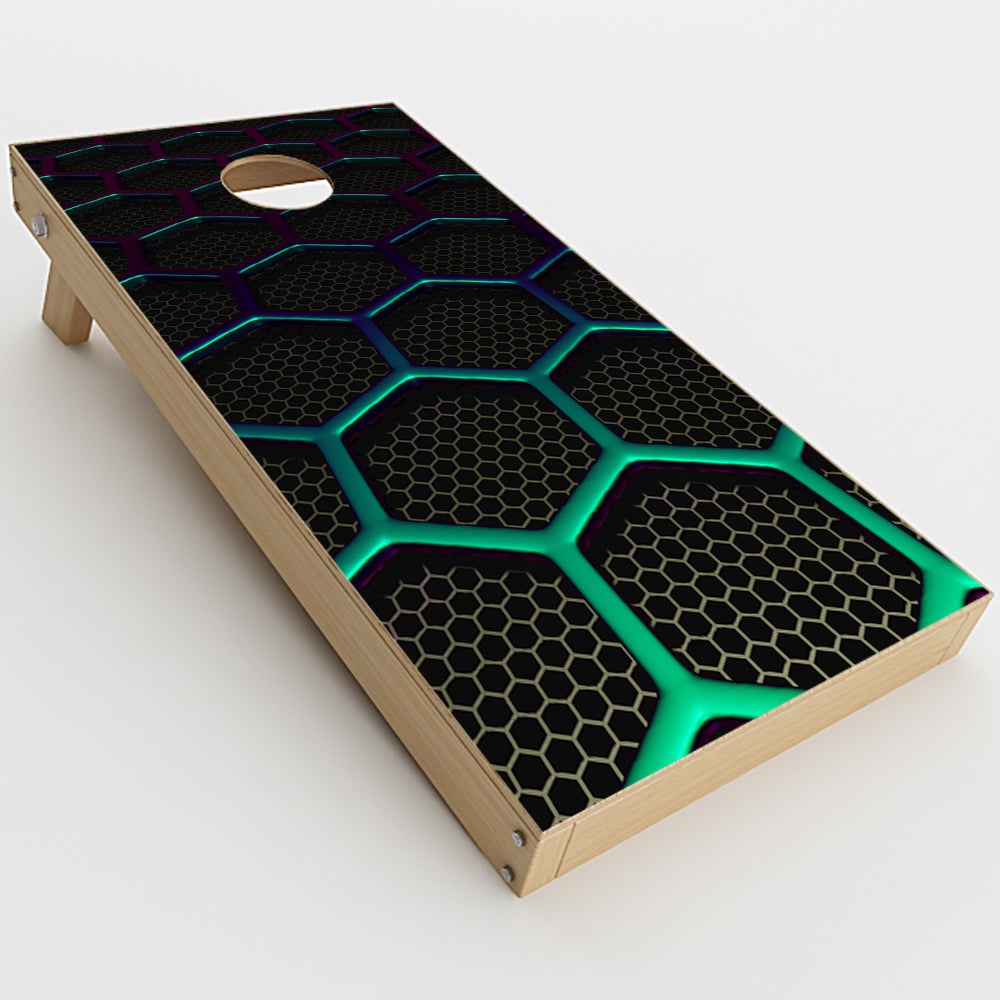  Metal Grid Futuristic Panel Cornhole Game Boards  Skin