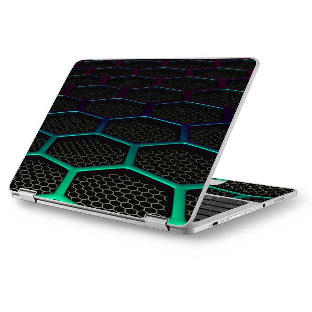  Metal Grid Futuristic Panel Asus Chromebook Flip 12.5" Skin